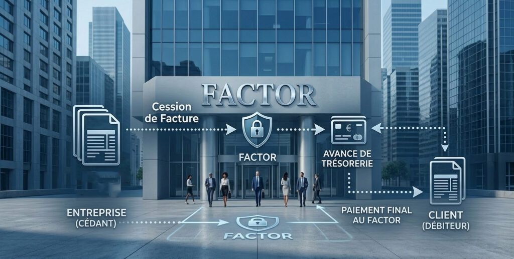 Factures professionnelles classées sur un bureau, illustrant une opération d'affacturage