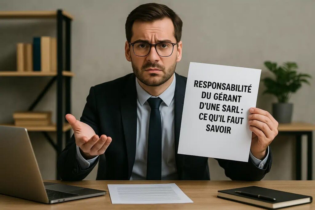 Gérant de société en train de signer des documents dans son bureau